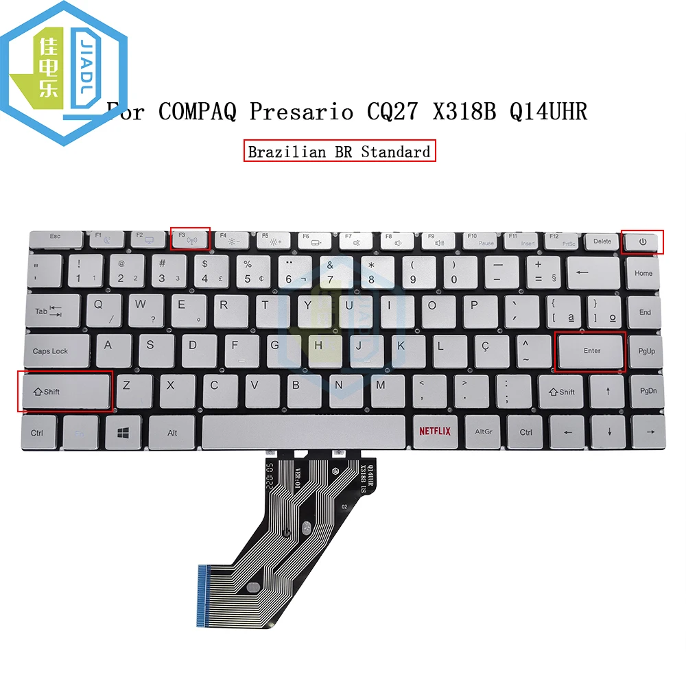 BRA Brazil Brazilian Keyboard For Compaq Presario CQ-27 CQ27 For Axioo Mybook Pro 14 P414 P421 X5 14-P414 Laptop Silver Keycaps