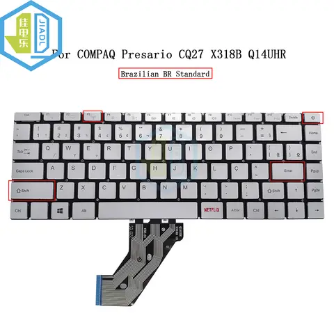 BR Brasile Tastiera Brasiliana Per Compaq Presario CQ-27 CQ27 Per Axioo Mybook Pro 14 P414 P421 X5 14-P414 Laptop Argento Copritasti