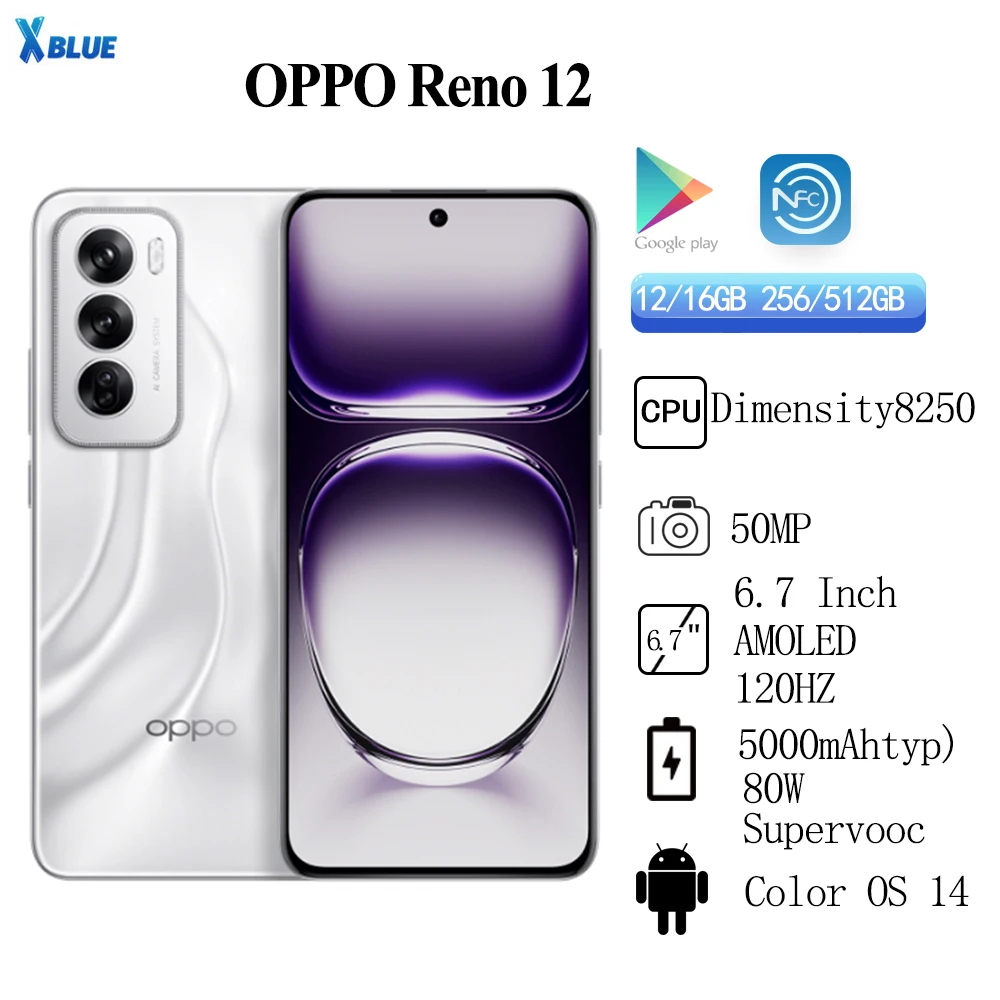 New Original OPPO Reno 12 Dimensity 8250 Octa Core  6.7