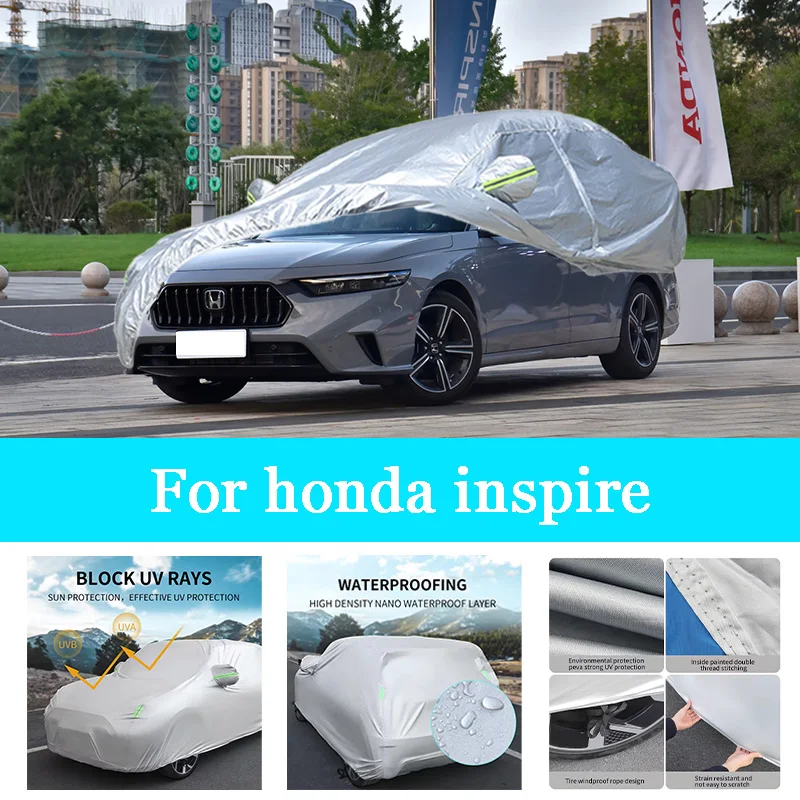 

Car Cover Outdoor Full Exterior Snow Cover Sunshade Waterproof Dustproof Protection with Reflective Strips for Honda Inspire