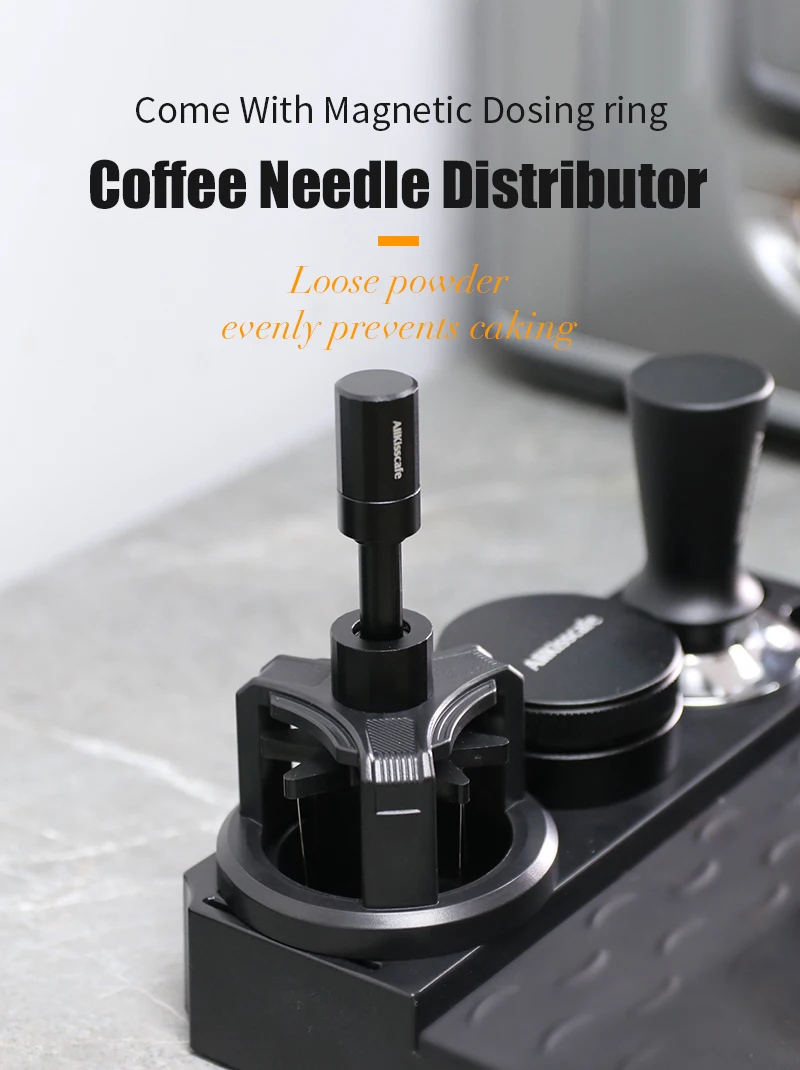 ALIKISSCAFE WDT Tools Rotary 51mm 54mm 58mm Espresso Rührer Nadel Distributor Magnetische Kaffeemaschine Zubehör Barista Werkzeuge – Detail 1