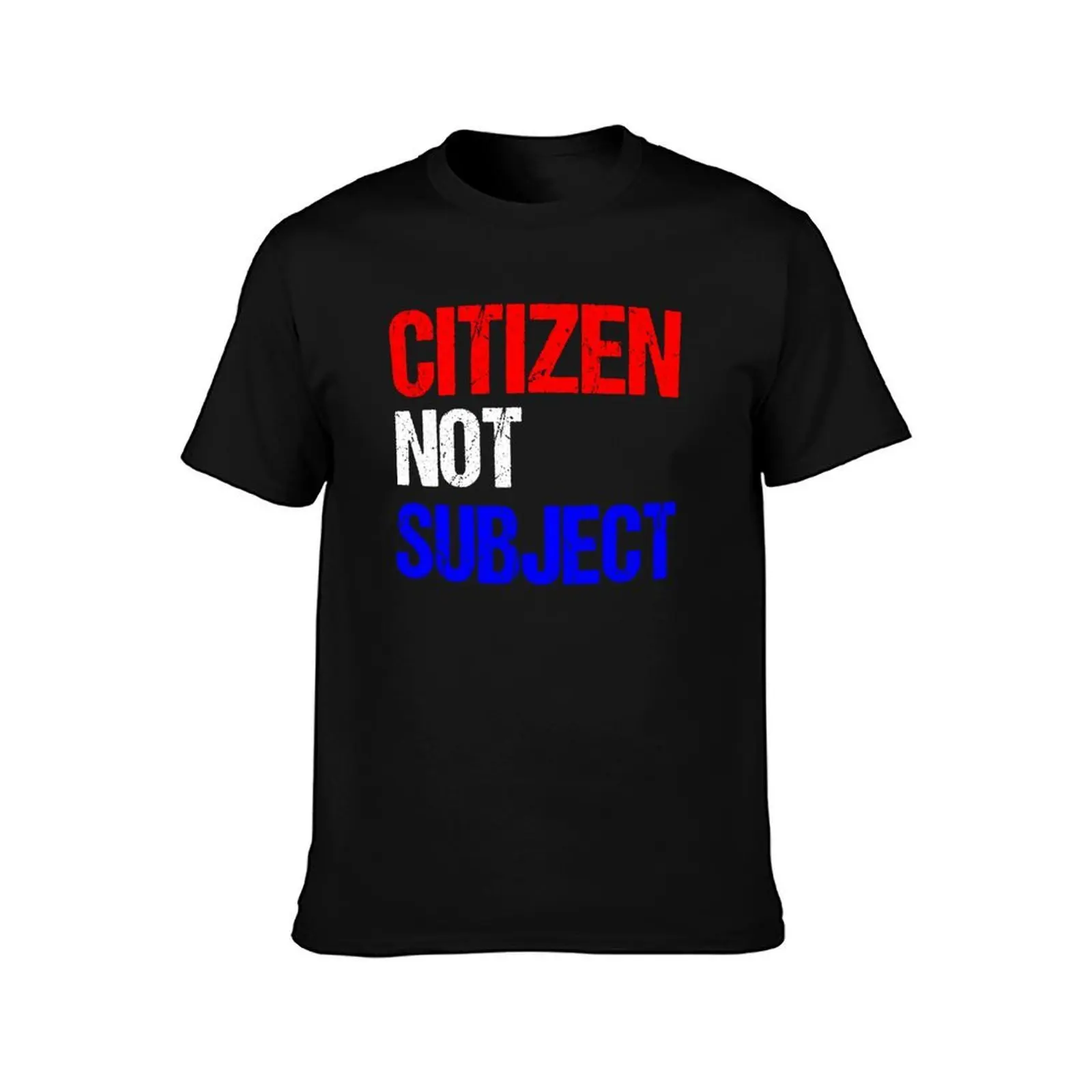 Citizen Not Subject T-Shirt, Summer Casual Cotton Tee, Oversized Streetwear Tops, Vintage Graphic Print, Loose Fit Short Sleeve