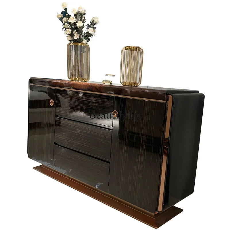 

Italian side cabinet Villa suite restaurant Light luxury high-end solid wood locker