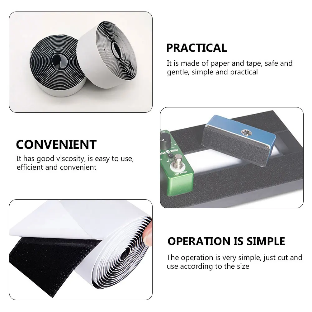 

4 Rolls Effector Pedal Fastener Adhesive Tape Mounting Hook Loop Strips Guitar Stabilizer Pedal Board Fixing Supplies Strong