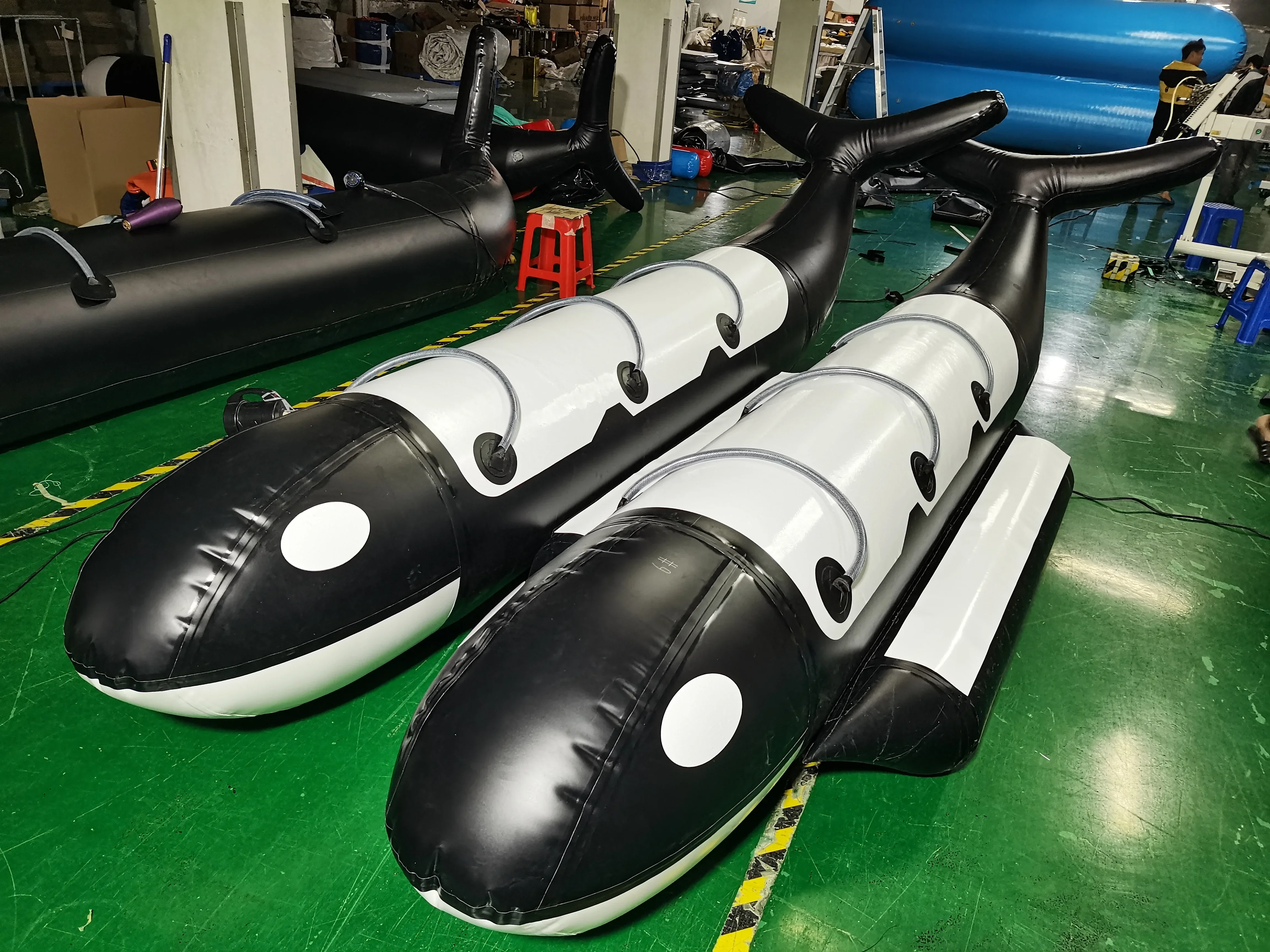 Factory Direct Sea Water Park 6 Seats Inflatable Boat Water Game Banana Boat with Repair It PVC Tarpaulin Water Sports