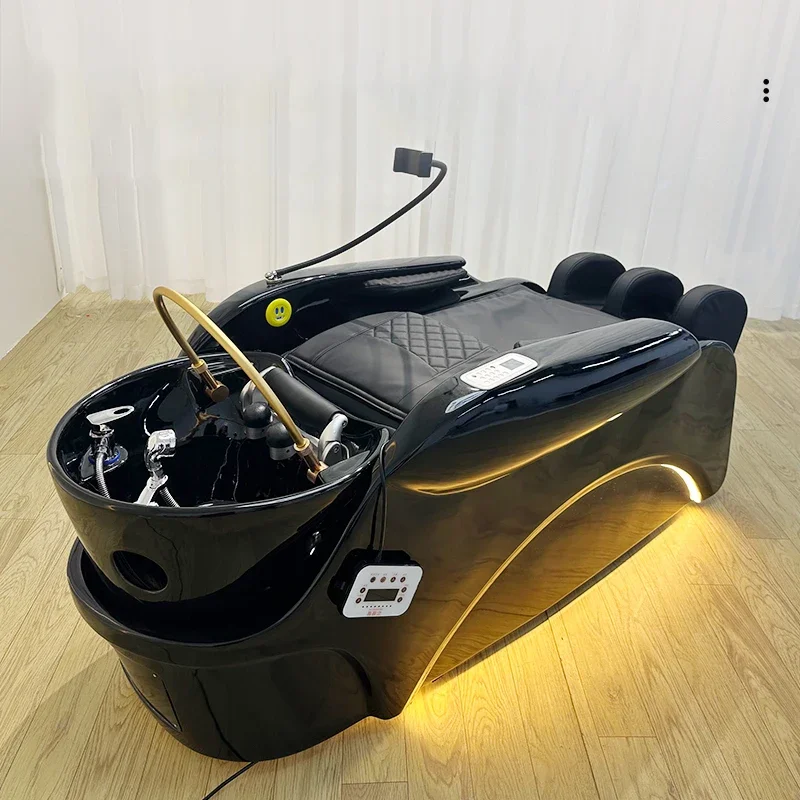 

Salon Chair for Hair Stylist Water Circulation Frame Wash Basin Hairdressing Professional Chairs Leather Japanese Hairdressers