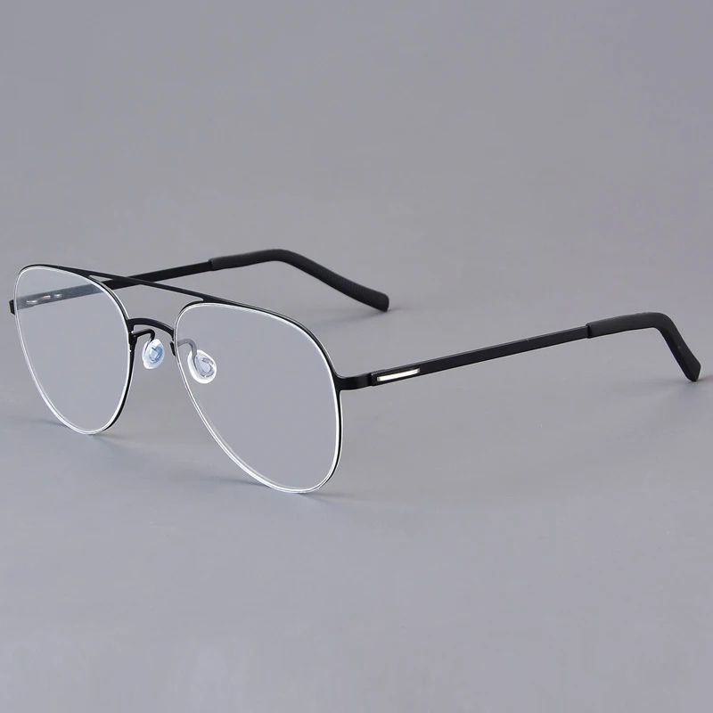 أزياء الرجال الطيار البيضاوي التيتانيوم النقي النظارات الإطار خفيفة المسمار النساء مزدوجة شعاع النظارات خفيفة الوزن مشهد Gafa