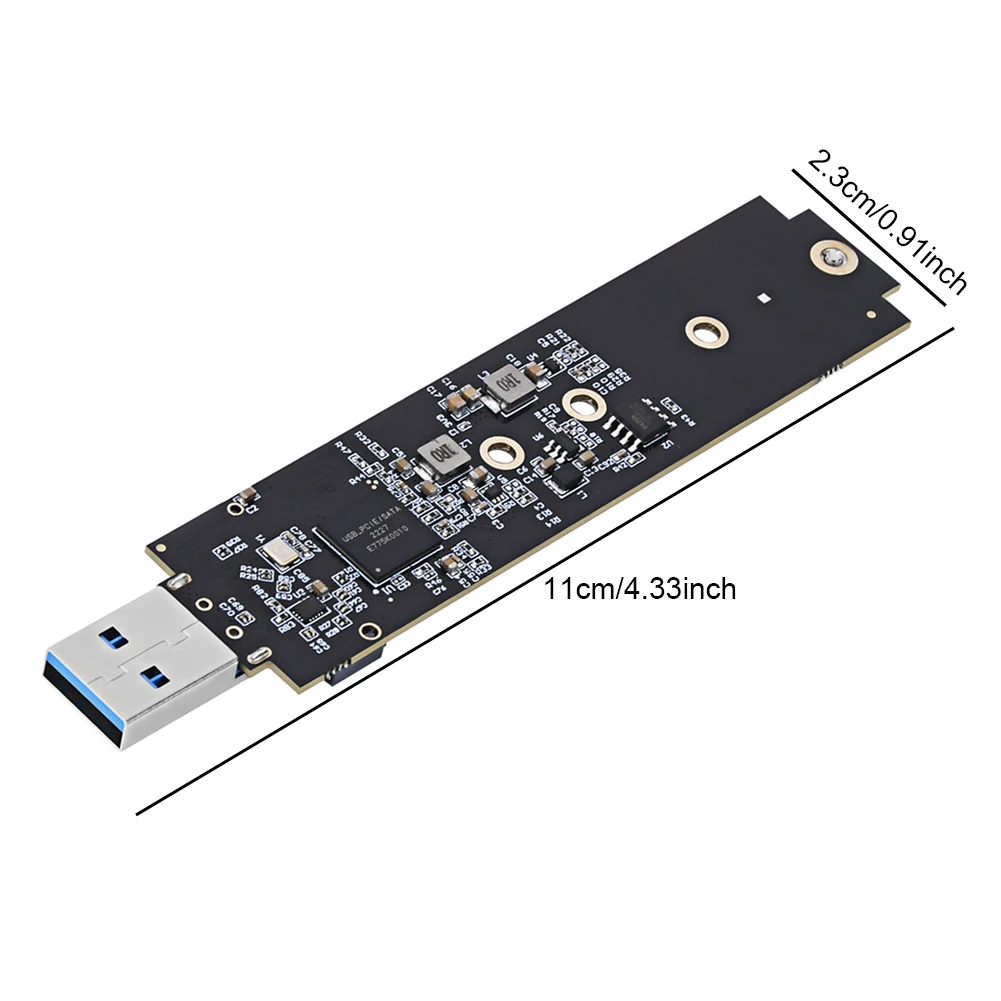 PCIe 기반 M 키 하드 드라이브 리더 10Gbps 듀얼 프로토콜 NVMe SATA M2 SSD 보드, M.2 2230 2242 2260 2280 SSD용 UASP TRIM 지원