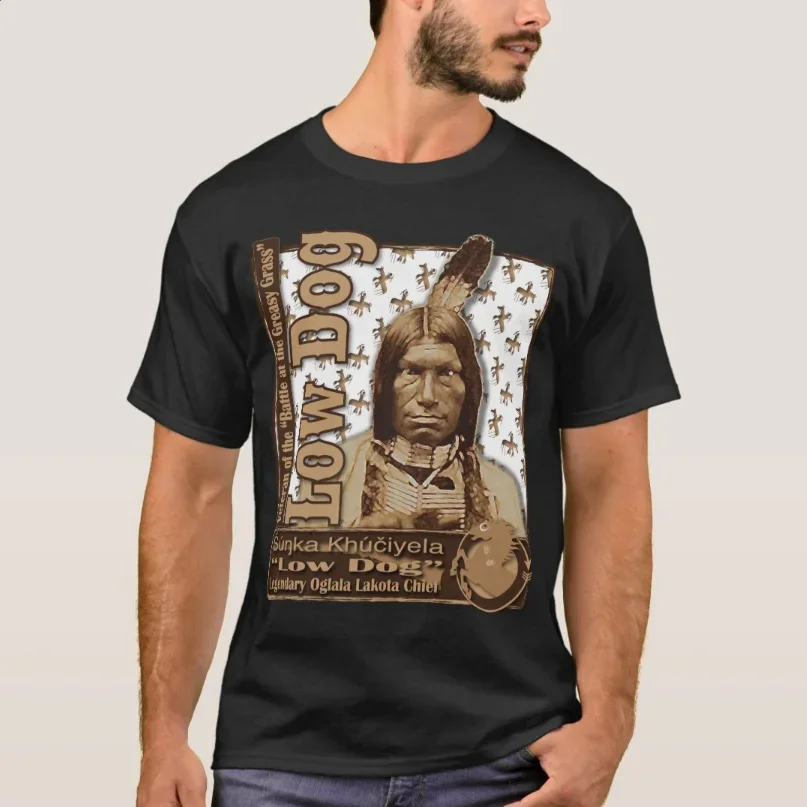 

Low Dog Legendary Oglala Lakota Chief T Shirt New 100% Cotton Short Sleeve O-Neck T-shirt Casual Mens Top