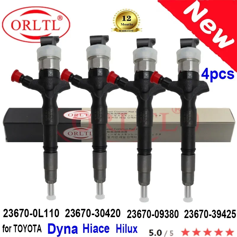 NEW Original Injector 23670-0L110 23670-30420 23670-09380 23670-39425 FOR TOYOTA Dyna Hiace Hilux VIGO 3.0 VNT 4PCS/LOT