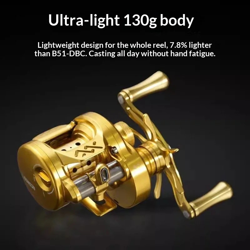 Longze B51-Mc 130g Ultra Lightweight Cnc Full Metal Magnetic Brake Micro Casting Lure Drum Reel 7.1:1 8.1:1 4kg Drag Universal