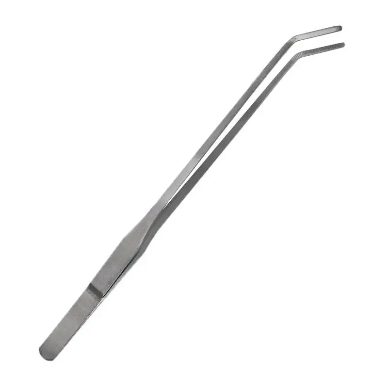 27cm Long Stainless Steel Curved Tweezers Precision Craft Tool For Electronics Repair Model Building Laboratory Use Non-Slip