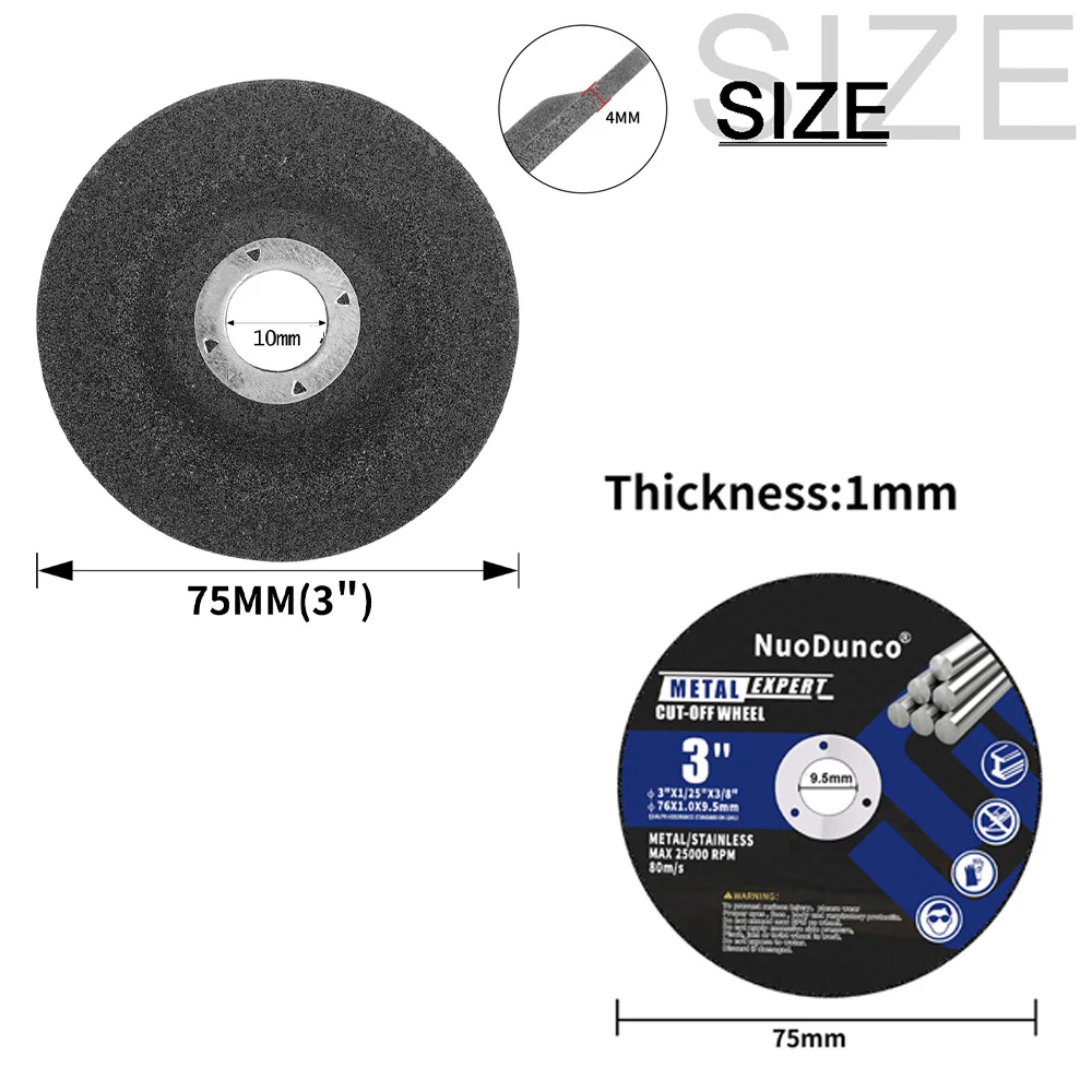 12Pcs Set 75mm Angle Grinder Wheel Mini Circular Saw Blade Metal Cutting Disc With Mounting mandrel For Metal Cutting & Grinding