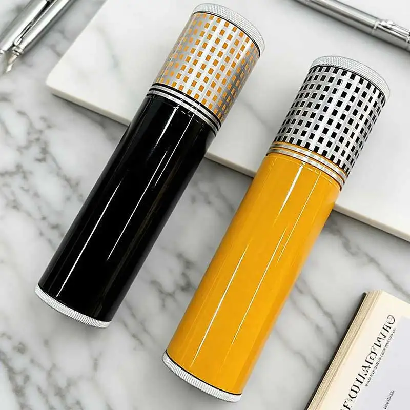 

Metal Stainless Steel Portable Cigar Case Box for Travel 3 cigars Moisturizer Humidor Storage Tube Smoking Accessories Gift 179