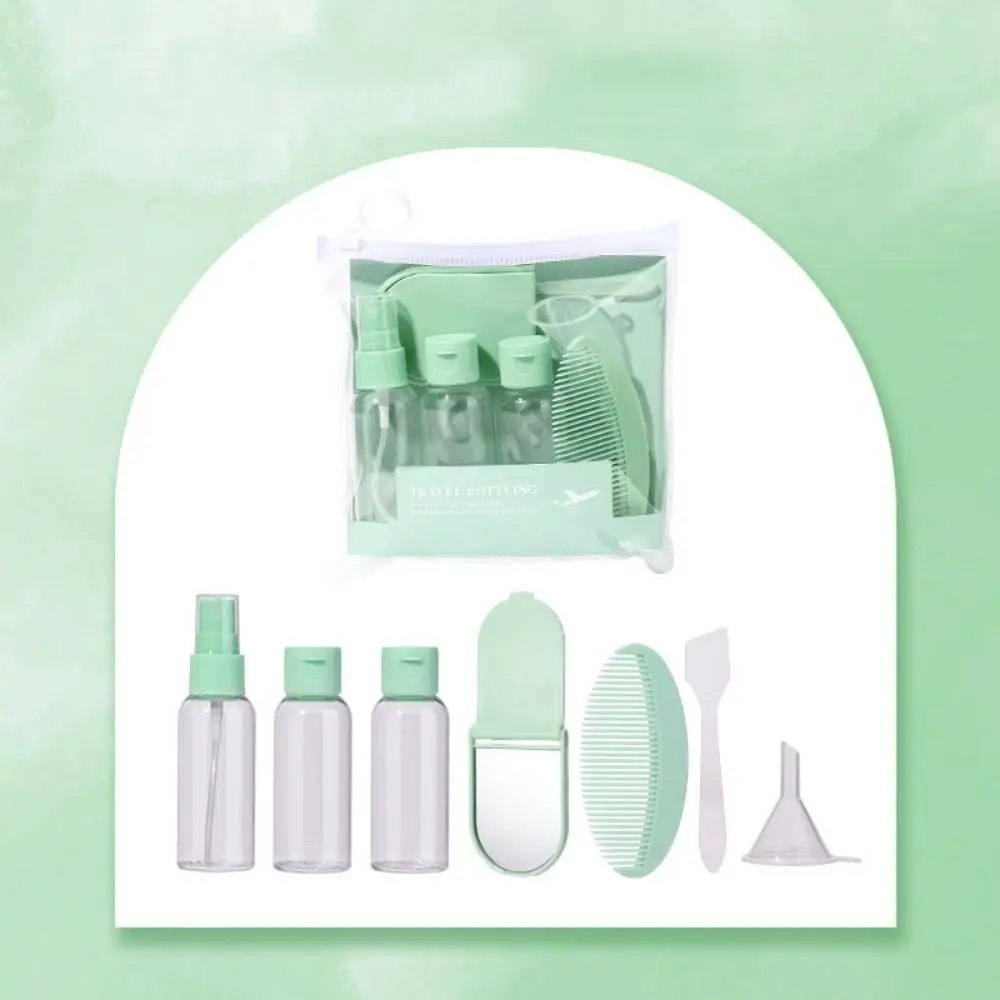 Empty Container Travel Split Bottle Set Perfume Bottle Makeup Mirror Comb Set Empty Spray Bottle Lotion Toner Container Plastic