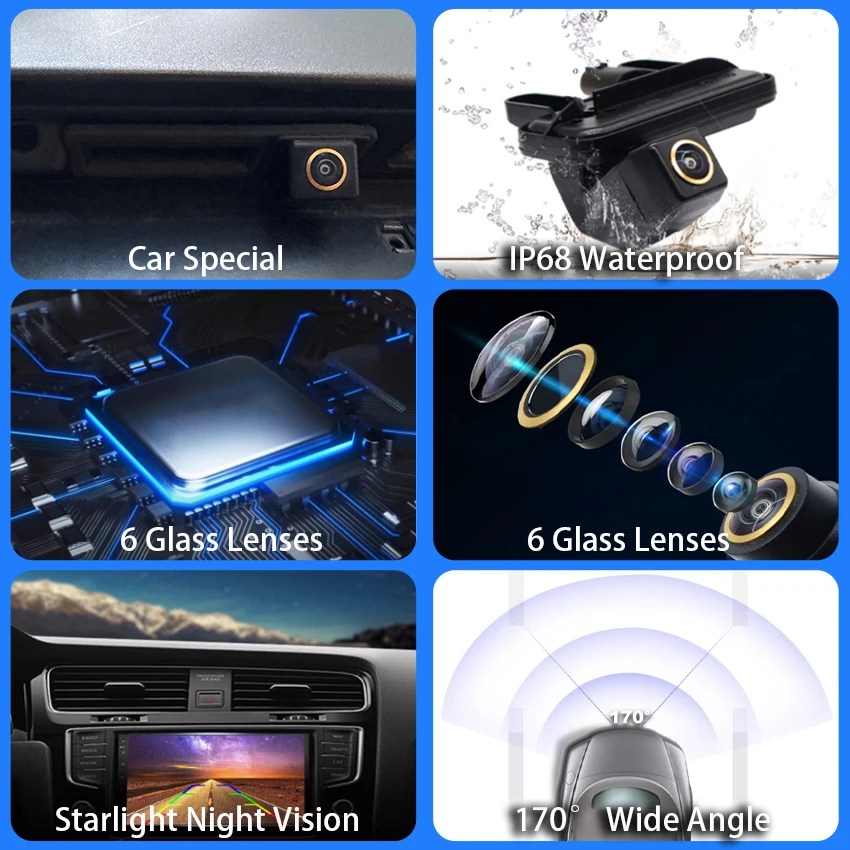 CCD HD AHD Fisheye Rückfahrkamera für Volkswagen Golf Plus 2008~2014 Nach dem Facelift Kofferraumgriff Rückfahrmonitor – Detail 6