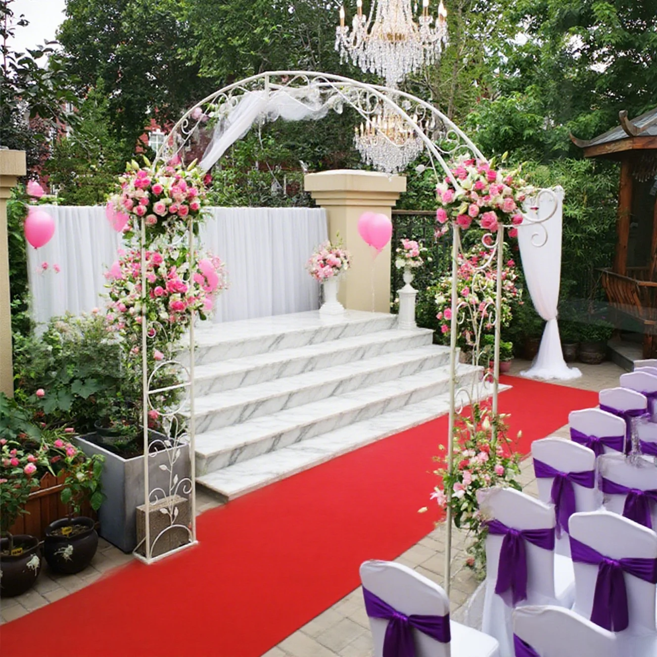 

Wedding Arch Balloon Arch Stand Garden Gazebo Shaped Vine Rack Metal Flower Rack Arch Plant Climbing Rack Birthday Party Decor