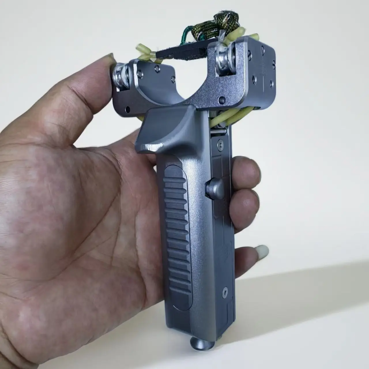 Automatic Slingshot CNC Aluminum Alloy High Power Clip Auto Feeding High-precision Adult Loading Slingshot FULL METAL Defense