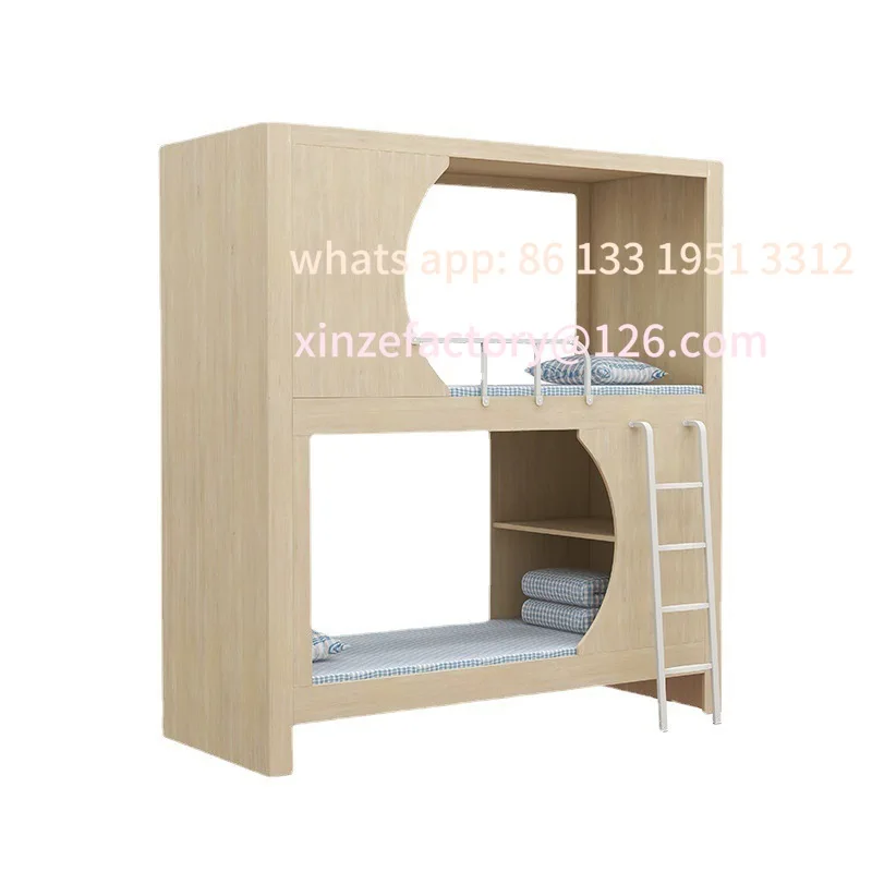

Youth Hostel All Inclusive School Dormitory Apartment Steel Wood Combined Bunk High and Low Space Capsule Upper