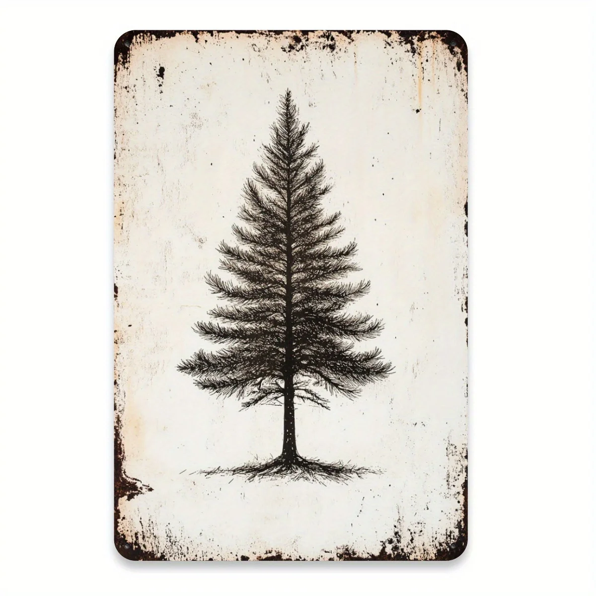 Letrero de metal de pino Retro, arte decorativo de pared interior y exterior, tallado en lámina de hierro, letrero colgante de chatarra de metal de estilo campestre
