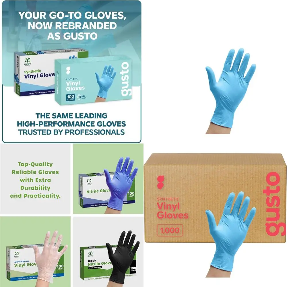 

Disposable Vinyl Blend Plastic Gloves, Non-Sterile, Powder-Free, Latex-Free