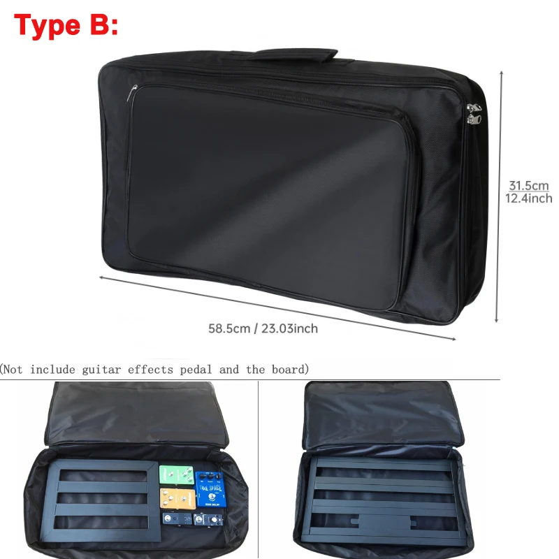 Tablero de Pedal de efectos de guitarra portátil Universal, bolsa Gig, estuche suave, estilo grande, bricolaje, tablero de guitarra, 58x33x10cm