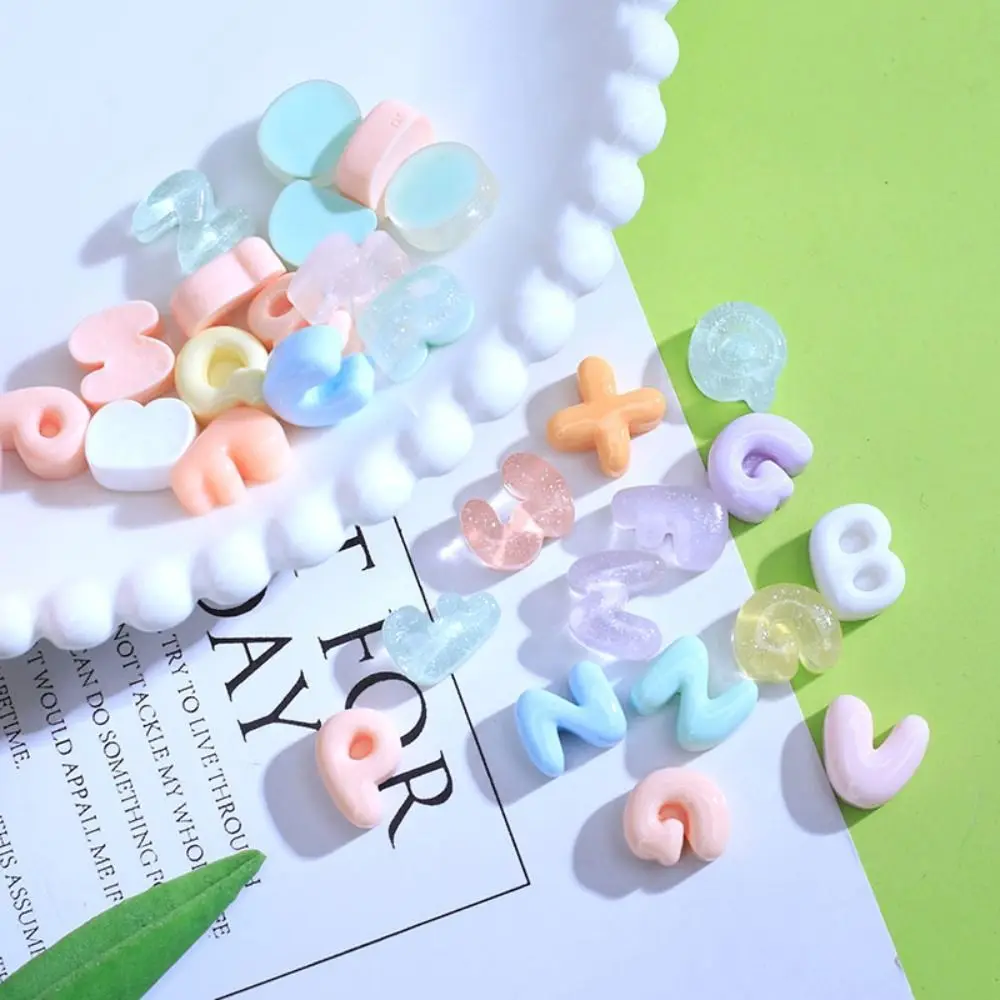 송진 슬라임 참 영어 문자 플랫백 DIY 공예 액세서리, 어린이 장난감 혼합 전화 케이스 장식, 20 개, 신제품