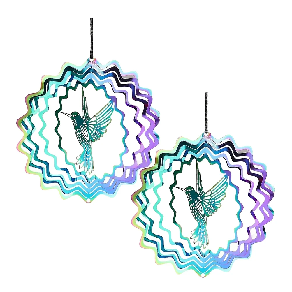 

2pcs Spinners Ornament Metal Rotating Hanging Decor Garden Rotating Ornament Outdoor For Yard Lawn Patio Backyard