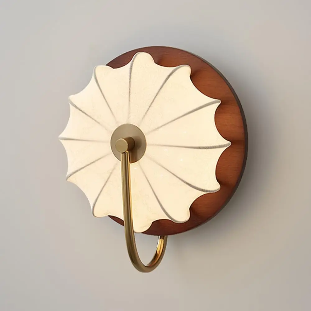 Retro Fabric Metal LED Wall Sconce, Middle Ages Indoor Lighting, Full Spectrum Wall Lamp for Living Room Bedside Entryway Decor