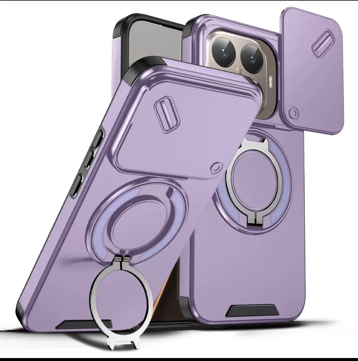 

Armor Shockproof Magnetic Ring Stand Holder Phone Case For Xiaomi 15T 15TPro 15T Pro Luxury Camera flip Protection Cover