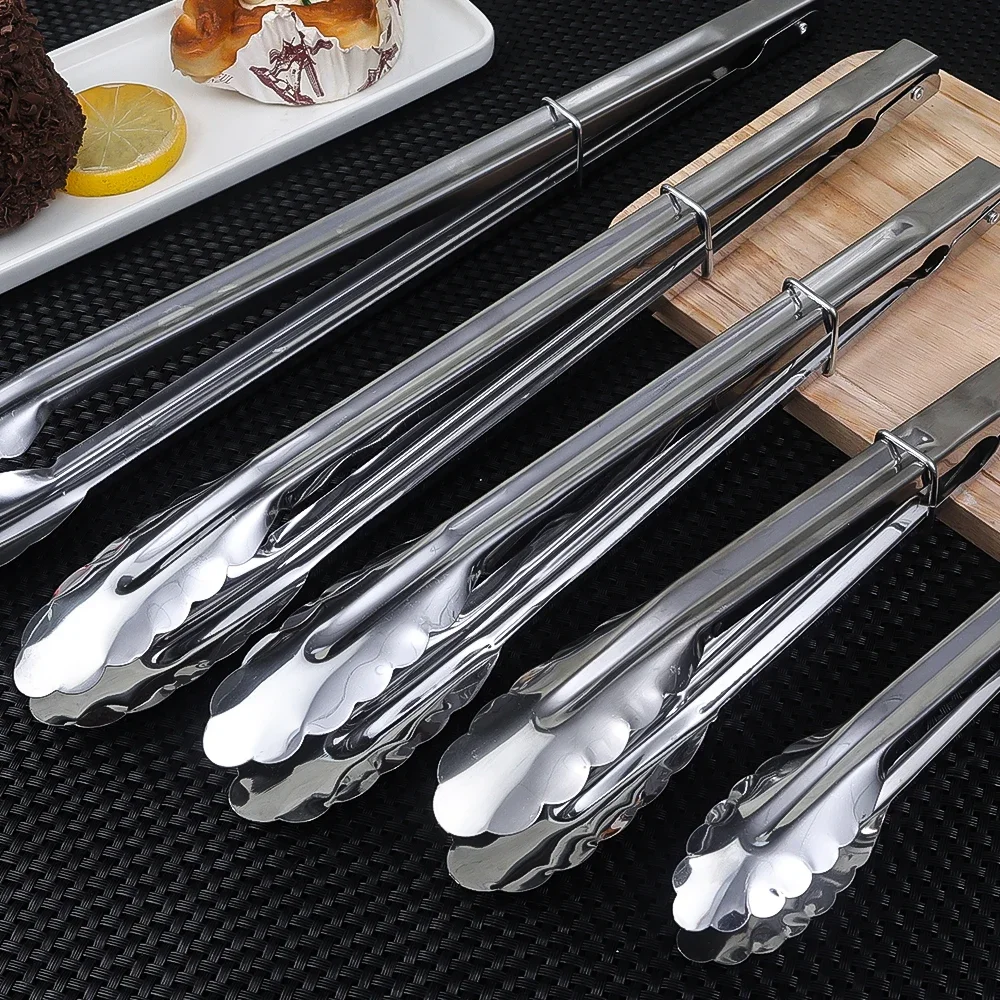 Multifunction Barbecue Tongs Portable for Picnic Barbecue Cooking Bread Salad Barbecue Clips Stainless Steel Kitchen Accesorios