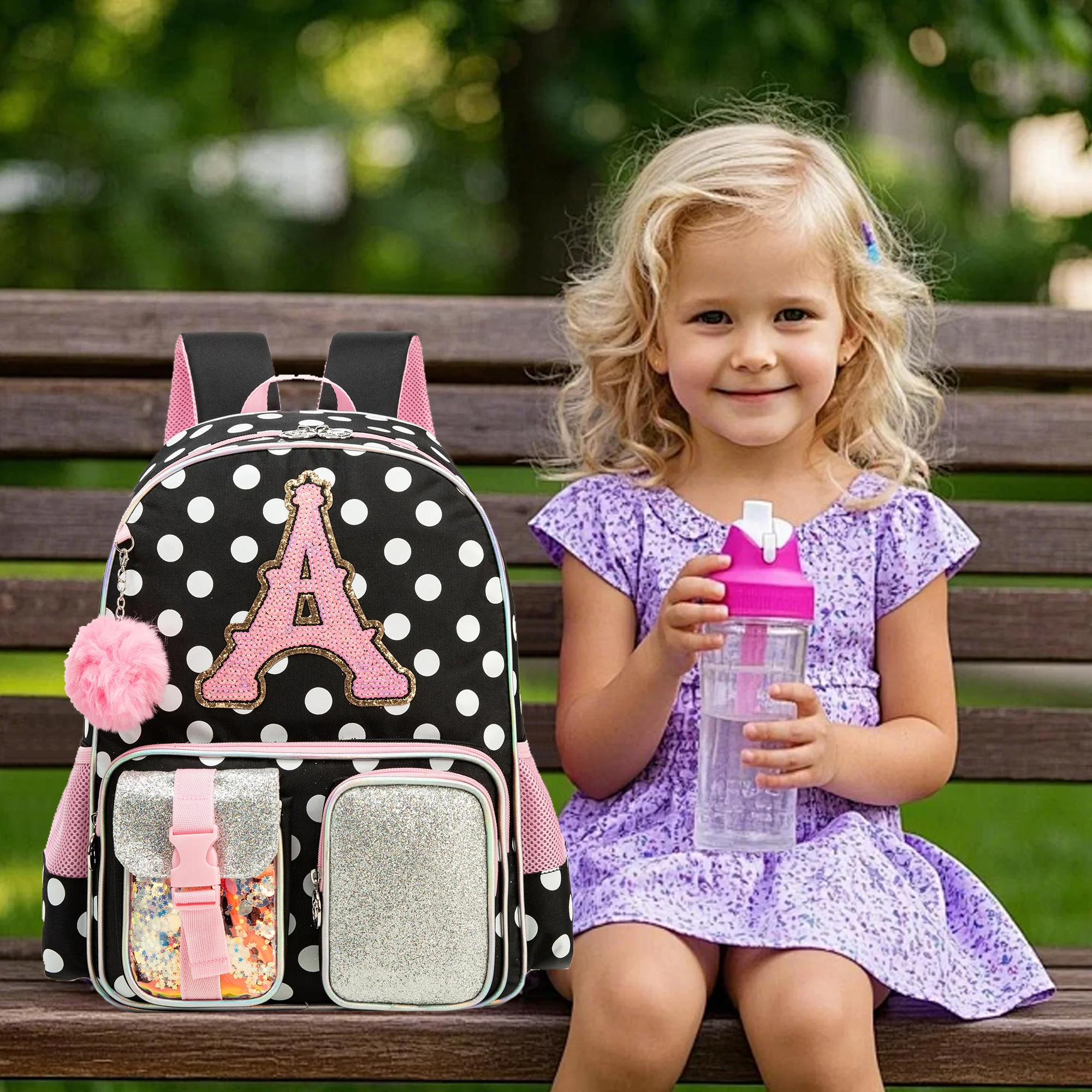 Rugzak voor meisjes Letterrugzakken voor basisschoolleerling Tienermeisjes Leuke schooltas Kinderboekentas voor kinderen van 8-10 jaar