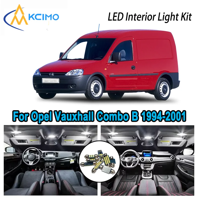 

For Opel Vauxhall Combo B 1994-2001 1995 1996 Premium Bright LED Interior Dome Map Trunk Light Kit Car Led Lamps Canbus No Error
