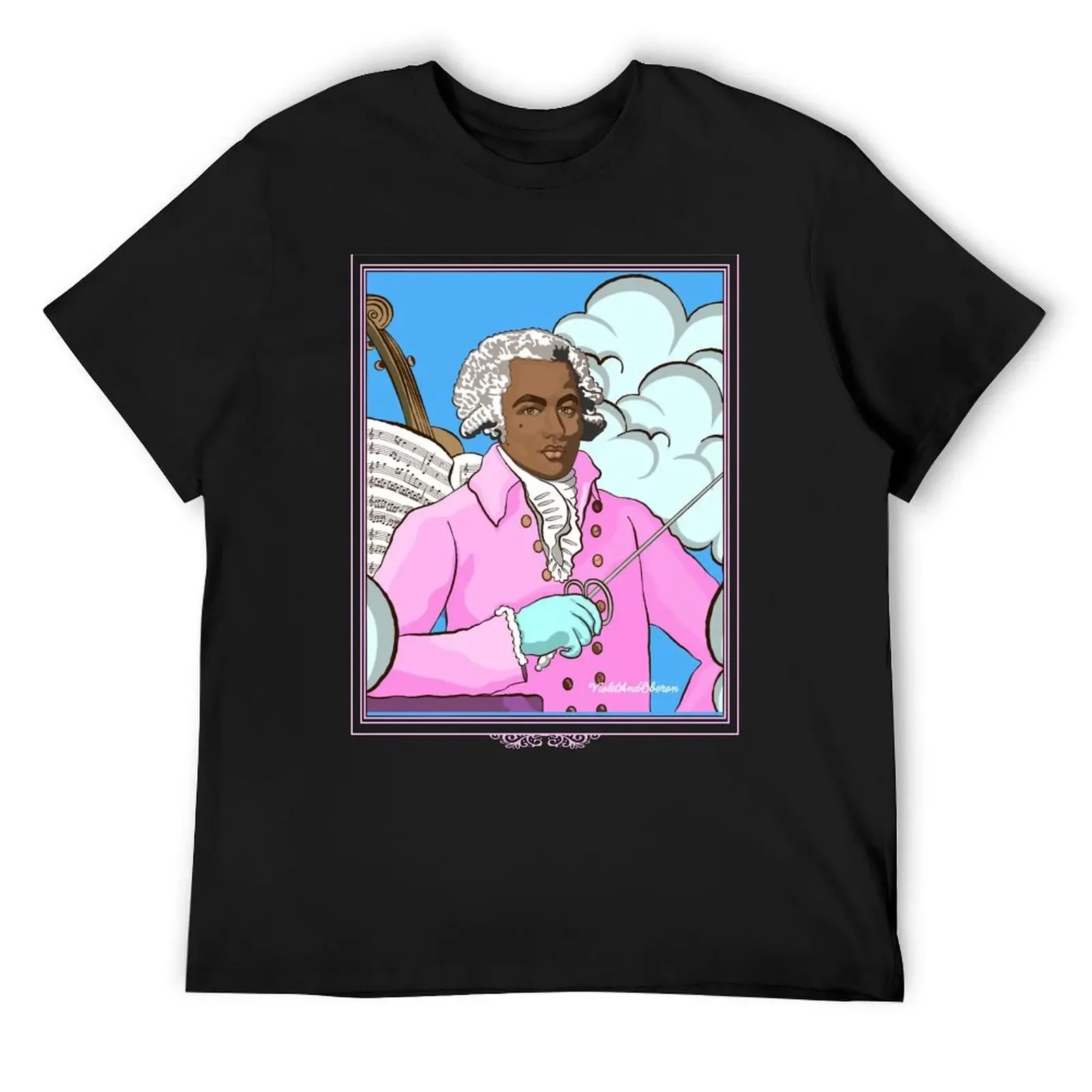 Joseph Bologne, Chevalier de Saint-Georges Bubble Gum Blue and Pink portrait T-Shirt