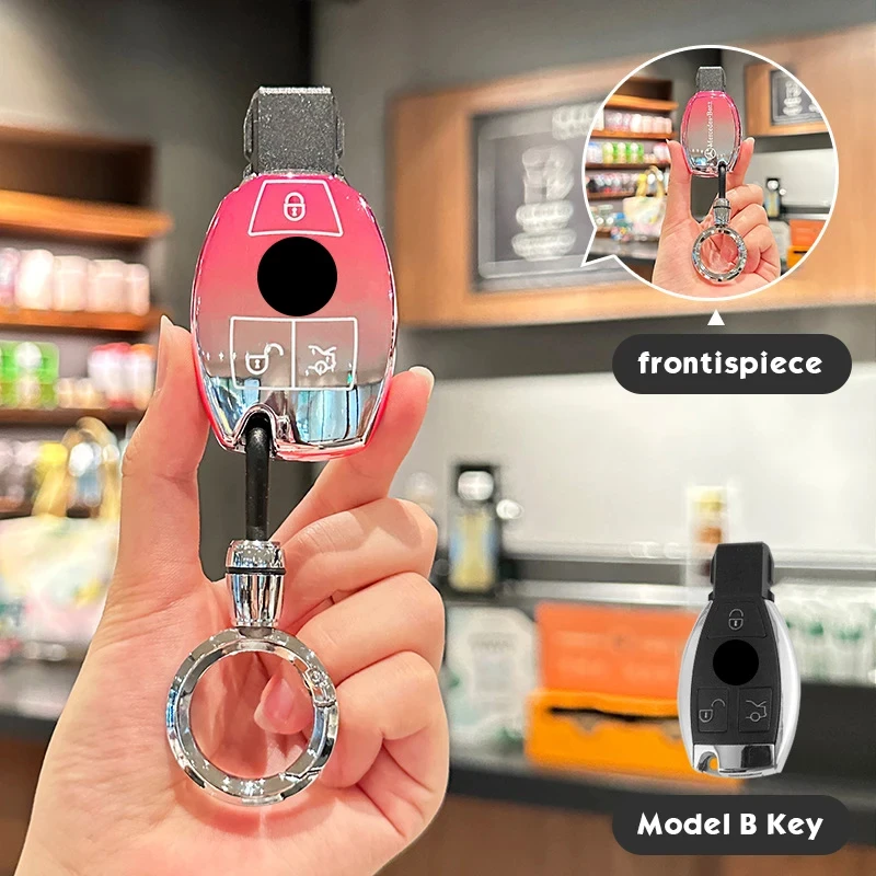 Pink Tpu for Mercedes Benz A B G R Class GLA GLK W176 W204 W251 W463 3 Button Remote Car Key Case Cover Fob Accessories view 5