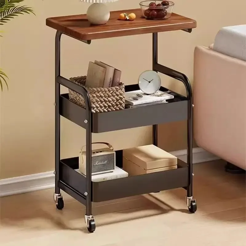 Multifunctional Mobile Kitchen Storage Cart with Multi-Tier Shelves