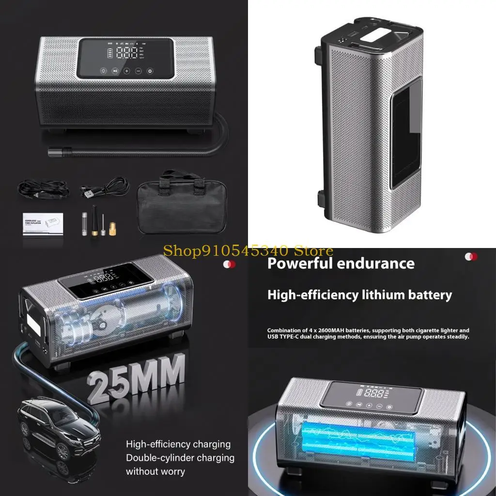 

Портативный воздушный компрессор шин U2JA, допросы автомобильных шин 120 Вт, перезаряжаемый воздушный компрессор аккумуляторного