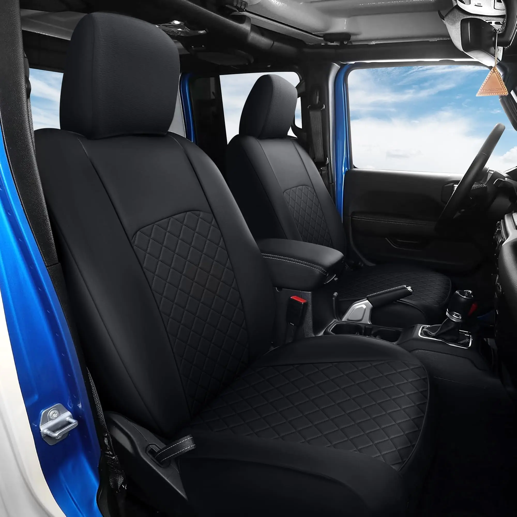 

Передние чехлы на сиденья из искусственной кожи для Jeep Gladiator 2020-2024 Sport Willys Rubicon Mojave Freedom, защитные чехлы на сиденья пикапа грузовика