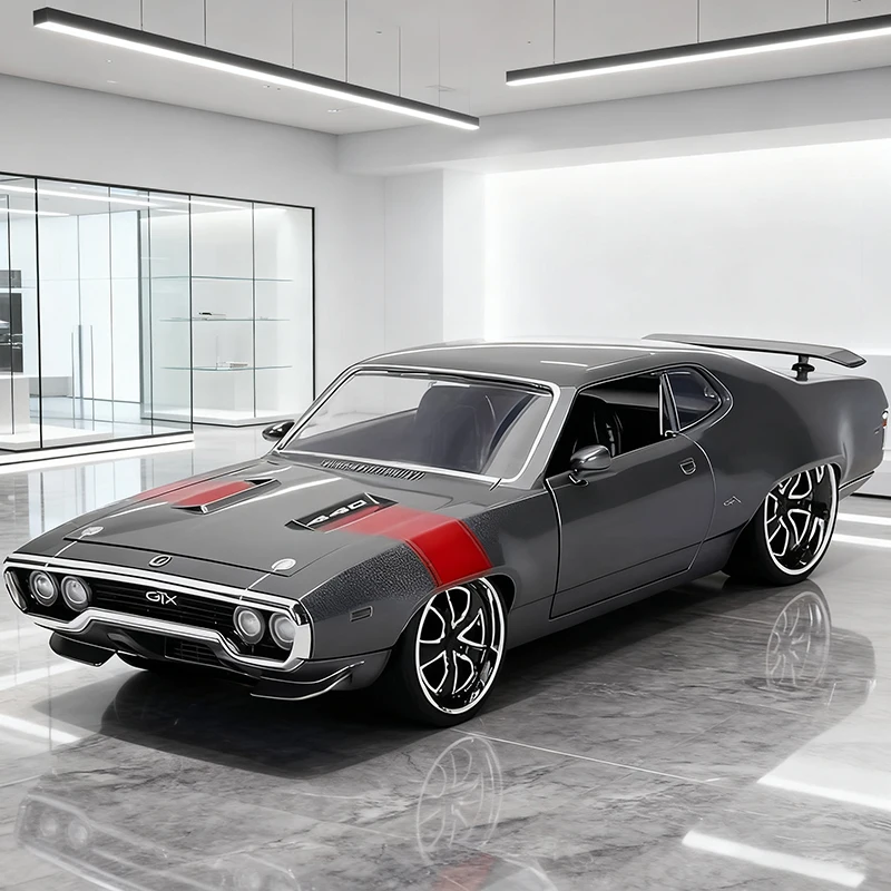 JADA 1:24 Plymouth GTX 440 1972 Auto in lega Fonde sotto pressione e veicoli giocattolo Modello di auto Modello in scala in miniatura per bambini