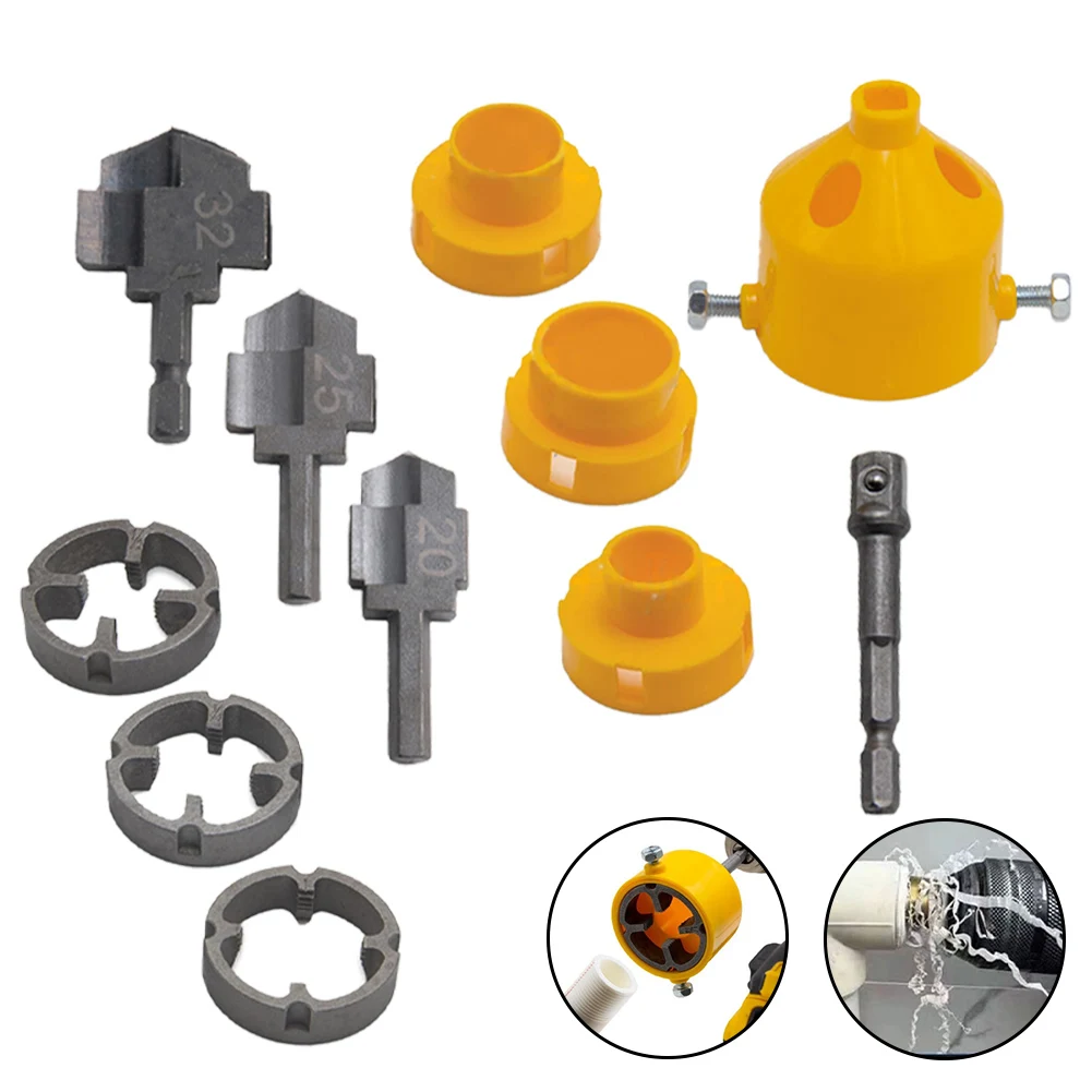 

Drill Punch PVC Pipe Threader Plumbing Applications Multiple Thread Sizes Smooth Thread Design Stepped Drill Bit