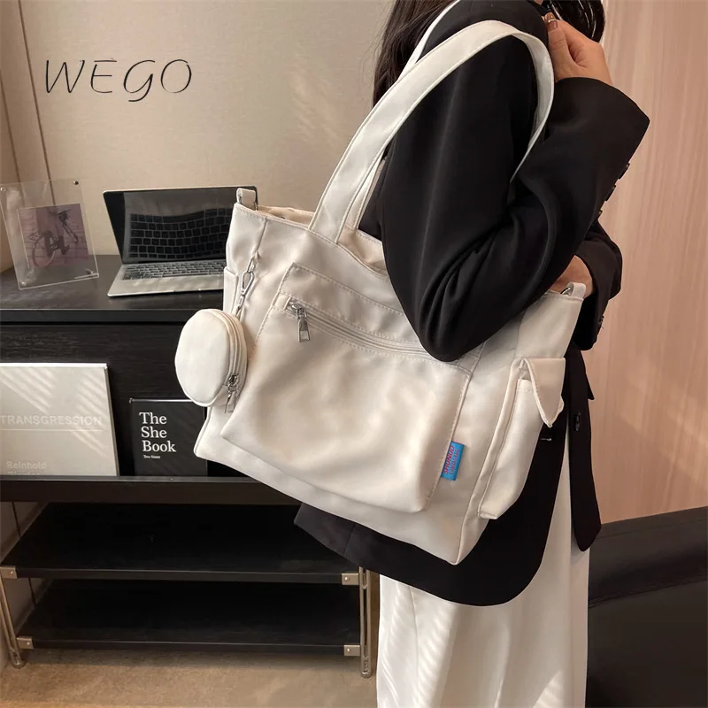 

Original Design Harajuku Commuter Tote Bag Simple Portable Shoulder Bag New Canvas Solid Color Large Capacity Messenger Bags