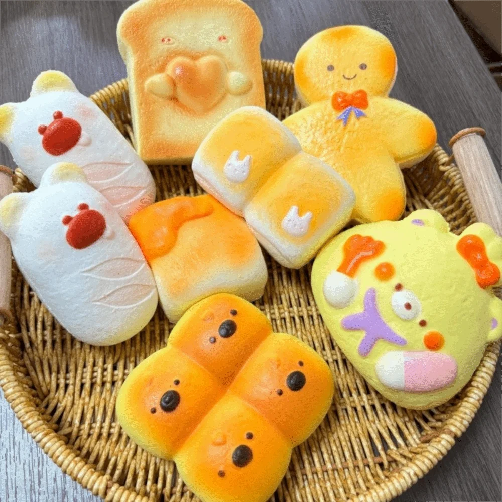 Slow Rebound Simulation Bread Pinch Photo Props Hand Relaxation Squeeze Stress Toy Stress Relief Realistic Food Fidget Toy