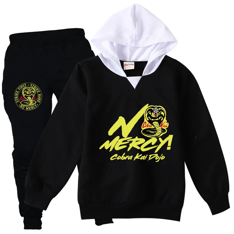 Cobra Kai Snake Clothing Set Kids Hoodies Jogger Pants Tracksuit Girls Jacket with Hooded Top Children Coat Baby Boys Streetwear