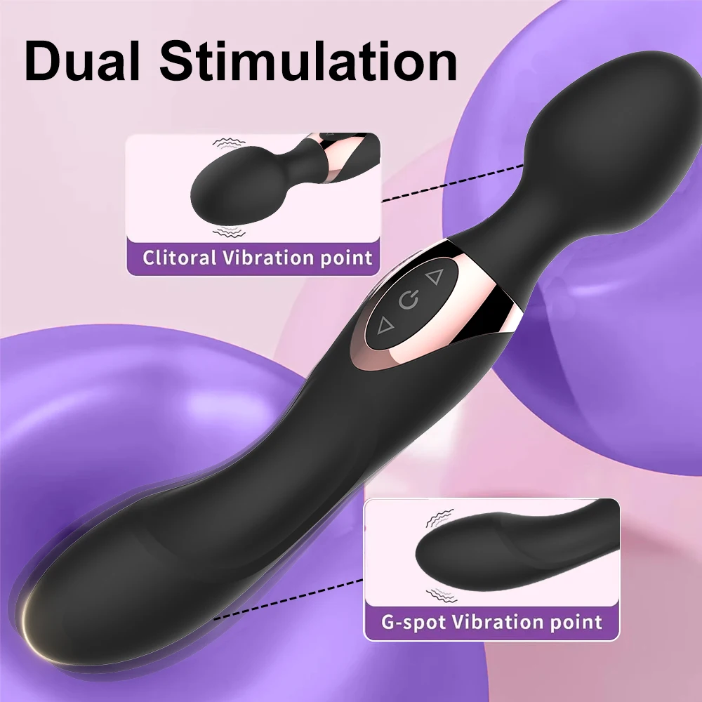 Two Heads Penetration Vibrator Female Masturbator With 10 Vibration Modes Clitoris Stimulator Vaginal Massage For Adult Sex Toys