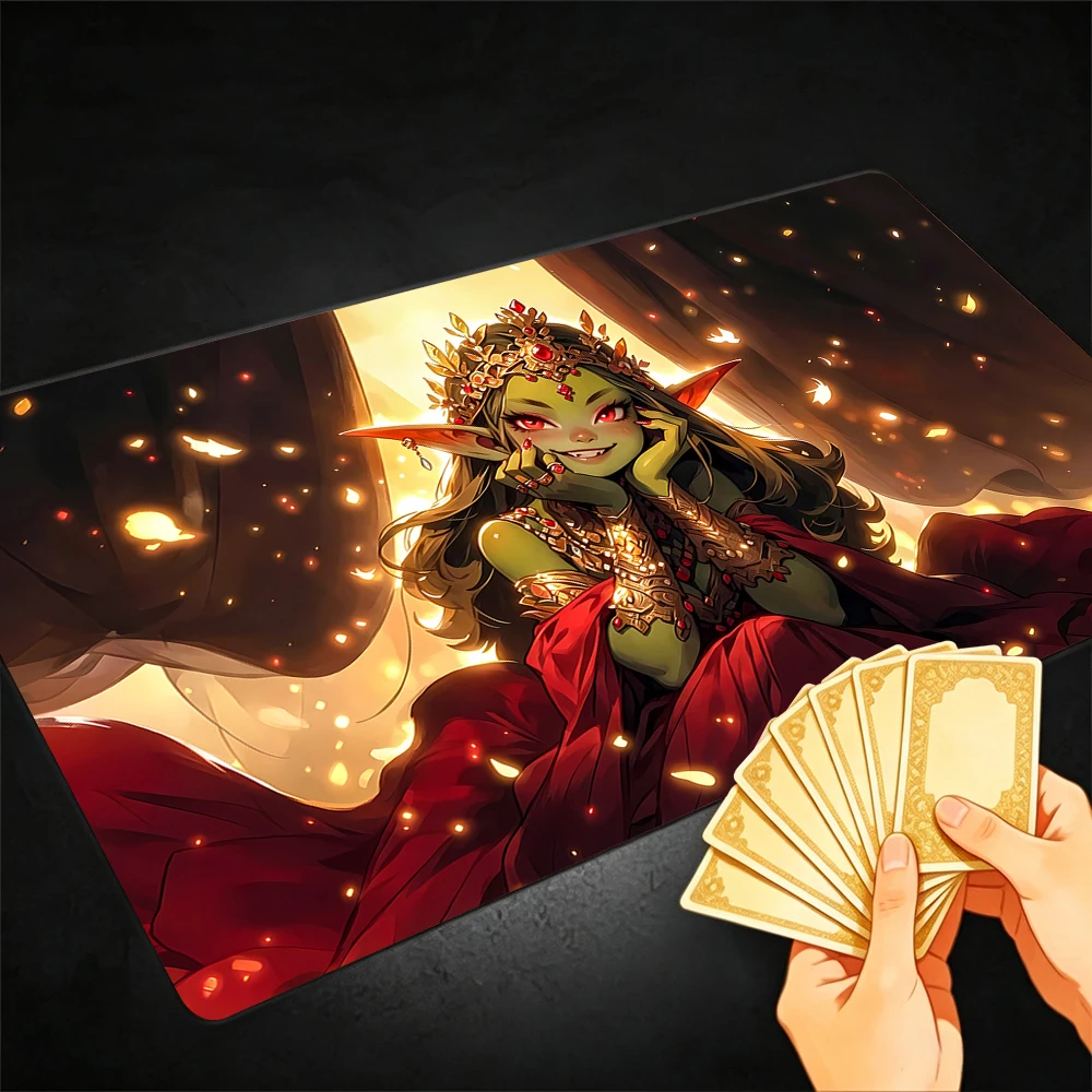 Goblin Princess TCG Playmat Magic Playmat with Stitched Edge Anti-slip base 60X35cm Gathering Gaming Mat Trading Card Game