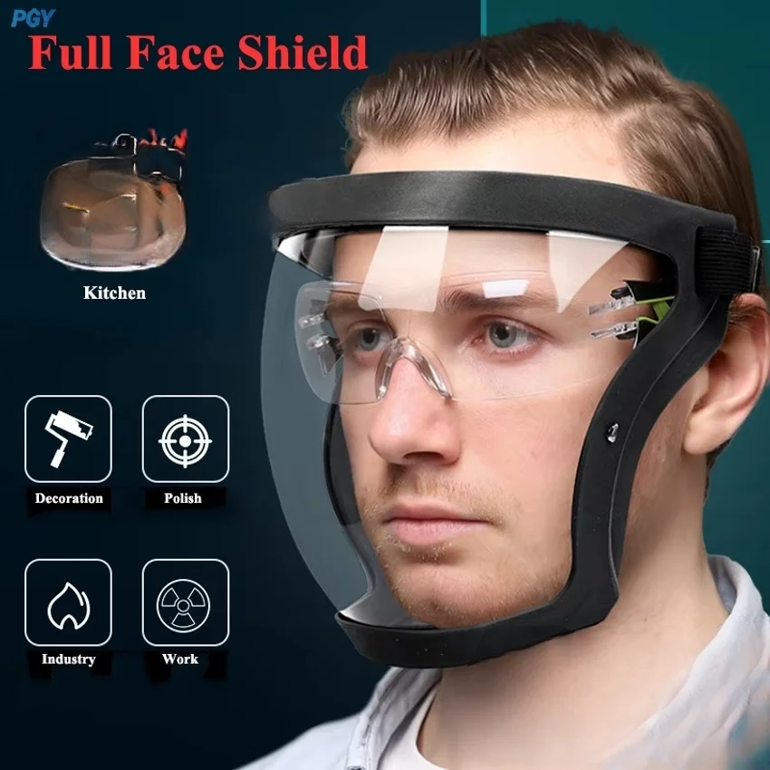 Protection Mask Splashproof Transparent Facial Protector Face FaceMask Protective Outdoor Safety Mask Head Cover Work Protection