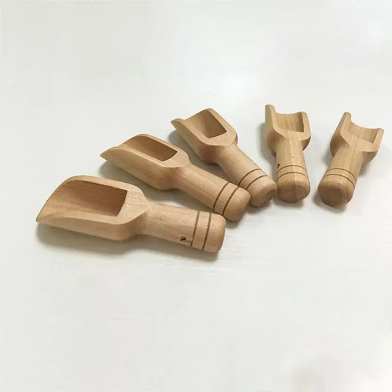 Cà Phê Trà Mini Đường Thìa Gỗ Tròn Tay Cầm Muỗng Muỗng Cà Phê Muối Nhỏ Xẻng Trang Sức Giọt