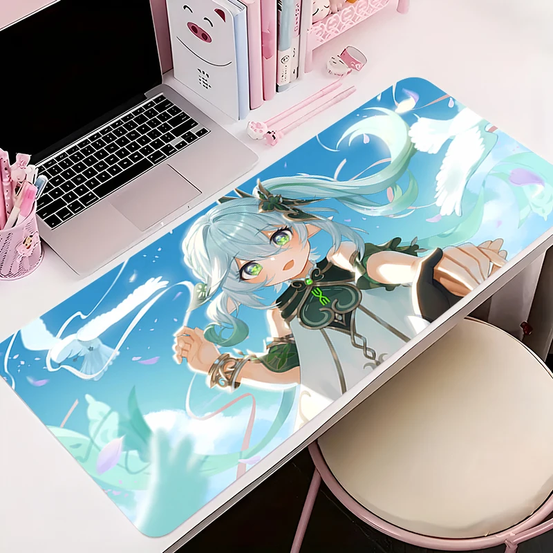 

Anime Gaming Accessories Gamer Keyboard Desk Mat Genshin Impact Nahida Non-Slip Laptop Notebook Office Mousepad 90X40 Mouse Mats