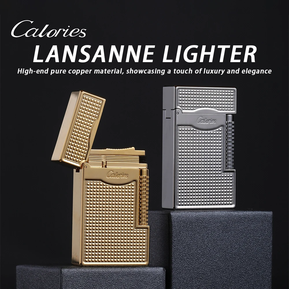 

Calories 1 pc genuine high-end luxury lighter, featuring pure copper and a stylish side-slide ignition,Lansanne
