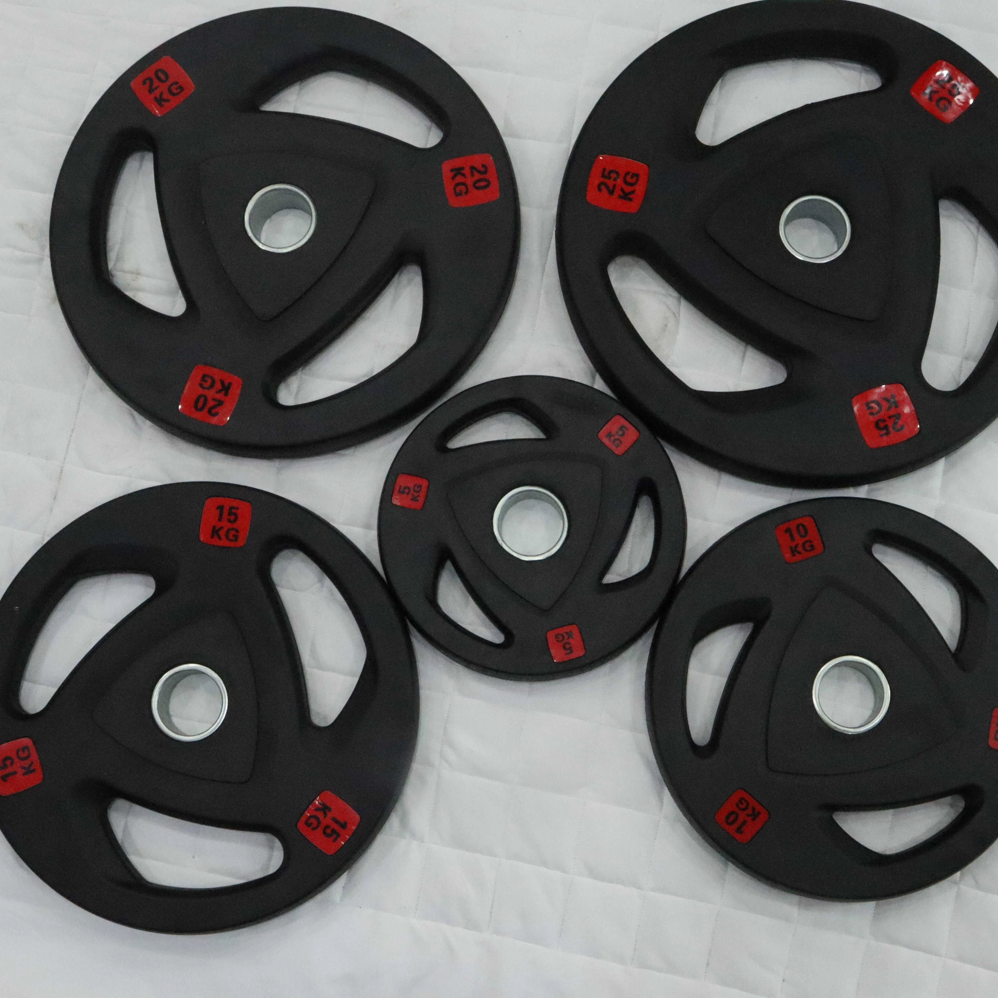 Gym equipment free weights 2.5/5/10/15/20/25 kg rubber coated weight plate for sale